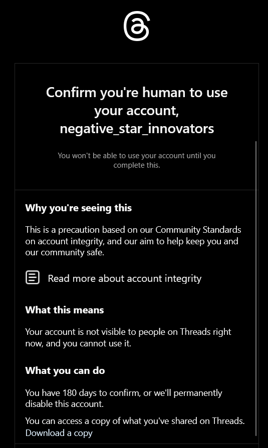 Threads Initial Lock notification